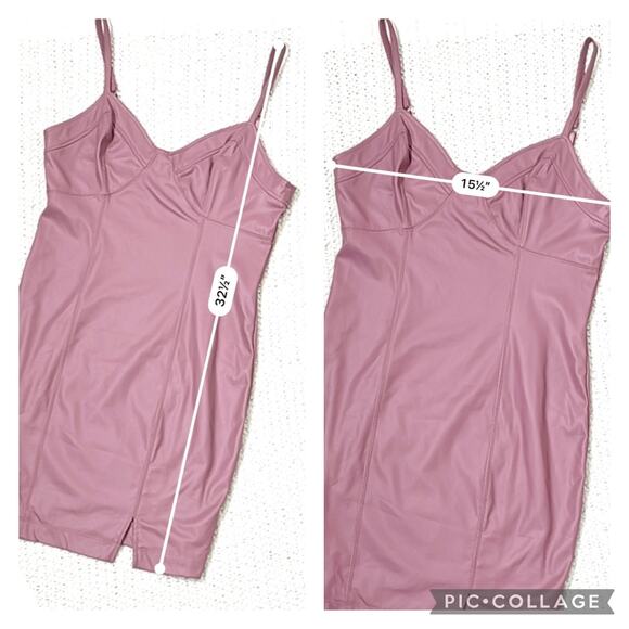 Free People Barbiecore SZ S Pink Faux Leather Mini Dress - Picture 8 of 9
